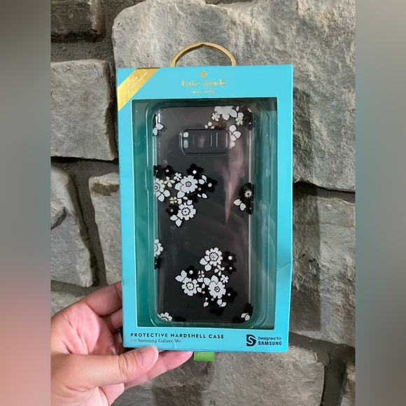Kate Spade Black Floral Protective Hardshell Case for Samsung Galaxy S8 - Picture 1 of 6
